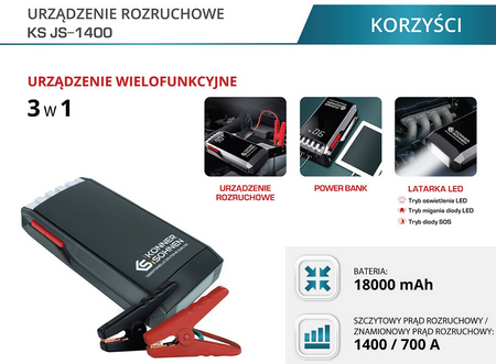 Urządzenie rozruchowe KS JS-1400 starter 18000 mAh Könner & Söhnen KS