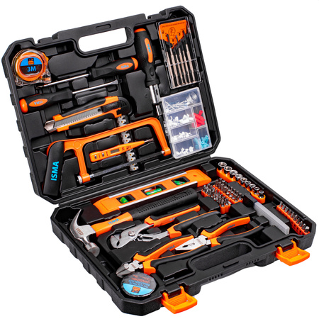 Zestaw narzędziowy klucze nasadowe wkrętaki bity 180 el. ISMA