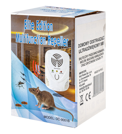 Uniwersalny domowy odstraszacz owadów i zwierząt (kun, myszy, komarów) 9001