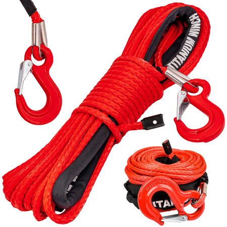 Lina syntetyczna syntetyk do wyciągarki wciągarki hak kausza 8mm 24m 4X4 off road TITANIUM WINCH