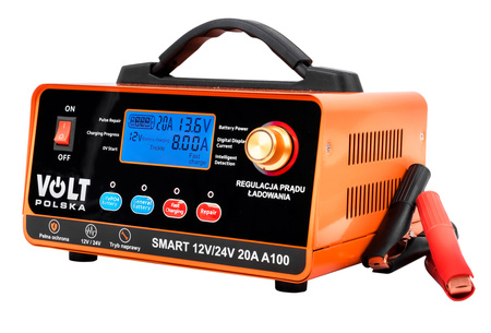 Prostownik akumulatorowy inteligentny SMART A100 ładowarka 12V / 24V 20A Volt Polska