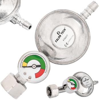 Reduktor gazowy do butli 11kg z manometrem wskaźnik gaz propan butan FALON-TECH