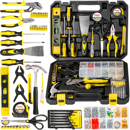 Zestaw narzędziowy klucze nasadowe wkrętaki bity nasadki walizka 650 elem. WMC