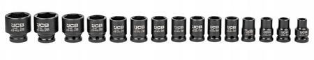 Zestaw nasadki udarowe nasadowe do klucz pneumatyczne 1/2" 10-32mm 15el JCB