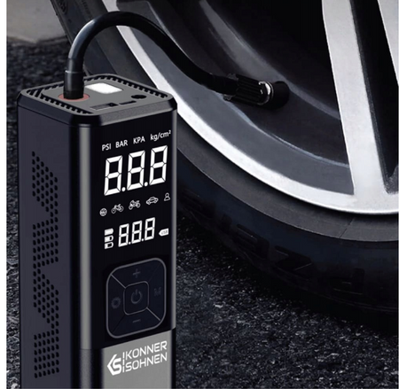 Kompresor akumulatorowy pompka rowerowa do roweru samochodu auta + powerbank KS Könner & Söhnen