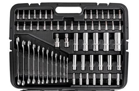 Zestaw klucze nasadowe + płasko-oczkowe + TORX 216 sztuk MASTIFF