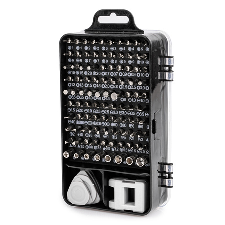 Narzędzia śrubokręty precyzyjne wkrętak bity torx do elektroniki 115 el SILVER