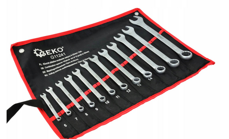 Klucze płasko oczkowe 6-22 mm 12 el klucze płaskie GEKO