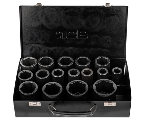 Zestaw nasadki udarowe nasadowe głębokie do klucza pneumatycznego 3/4" 17-50mm 16el JCB