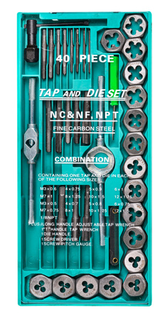 Zestaw narzynki gwintowniki kalibrowniki 40 sztuk FALON-TECH