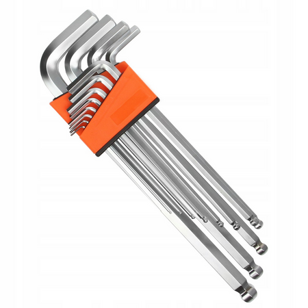 Zestaw klucze imbusowe imbusy 1,5-14mm crv 12el długie z kulką profesjonalne MAR-POL