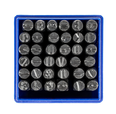 Numeratory znaczniki stemple wybijaki do metalu litery + cyfry 5mm 36el. FALON-TECH