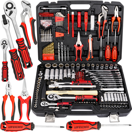 Zestaw narzędziowy kluczy nasadowych klucze płaskie torx nasadki 216el FORCEKRAFT