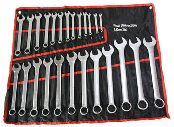 Klucze płasko oczkowe 6-32 mm 25 sztuk (płachta) GEKO