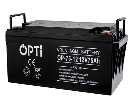 Zestaw akumulator agm opti 12v 75ah + prostownik ładowarka akumulatora lcd 12v 6a VOLT POLSKA