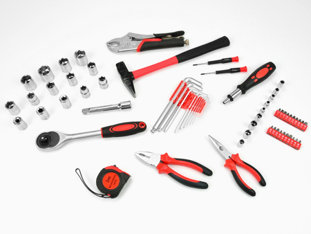 Skrzynka Narzędziowa Metalowa z Wyposażeniem 64 elementy GEKO