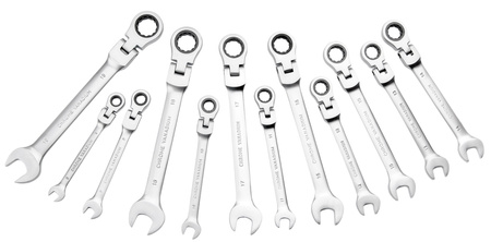 Klucze płasko oczkowe z grzechotką zestaw 8-19mm 12EL Falon-Tech