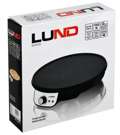 Naleśnikarka patelnia elektryczna do naleśników bez tłuszczu 30cm 1000w LUND YATO
