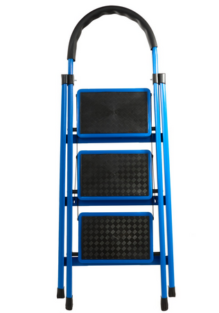 Drabina rozkładana trzystopniowa drabinka podest składana wzmacniania 117 cm GEKO