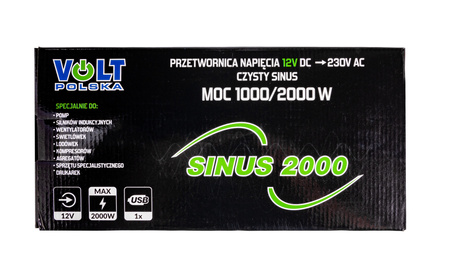 Przetwornica SINUS-1000/2000W (12V/230V) VOLT POLSKA