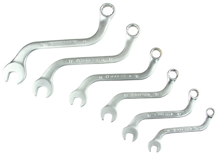 Klucze płasko oczkowe gięte do alternatorów TYP S 10-19 6 elem MAR-POL