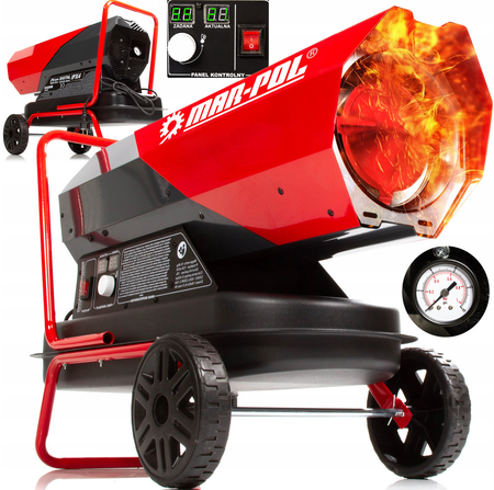 Nagrzewnica olejowa 40 KW spalinowa dmuchawa + termostat lcd grzejnik piec MAR-POL