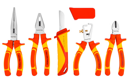 Zestaw elektryka narzędzi izolowanych wkrętaki ściągacz kabli miernik 11el FALON-TECH