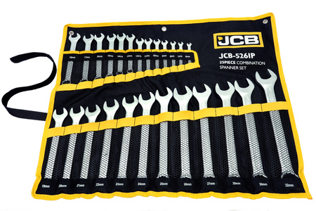 Klucze płasko oczkowe 6-32 mm 25 sztuk (płachta) JCB