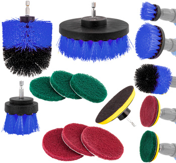 Szczotki czyszczące na wkrętarkę lub wiertarkę zestaw 10 el GEKO