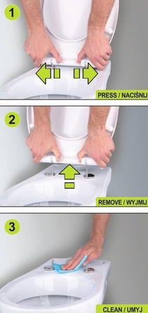 Deska WC wolnoopadająca sedesowa twarda wypinana klik-klak FALA
