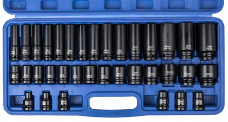Zestaw nasadek 1/2" nasadki udarowe 8-32 mm walizka 35 elementów SILVER