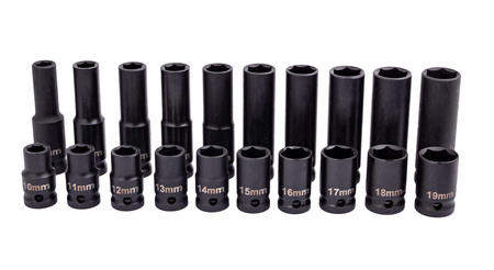 Klucz udarowy pneumatyczny kompozytowy 1/2" 1850Nm BJC +Nasadki 10-19mm 20szt.