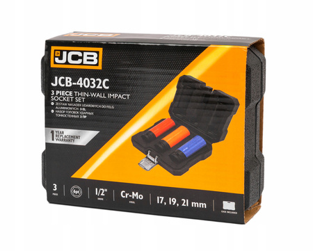 Klucz pneumatyczny udarowy do kół 1/2" BJC + nasadki do felg 17 19 21mm JCB