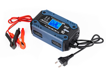 Prostownik ładowarka do akumulatora agm lifepo4 lcd 12V 24V 5A 10A VOLT POLSKA