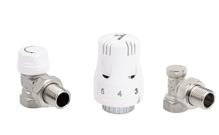 Zestaw termostatyczny kątowy 1/2 głowica + zawory DIAMOND