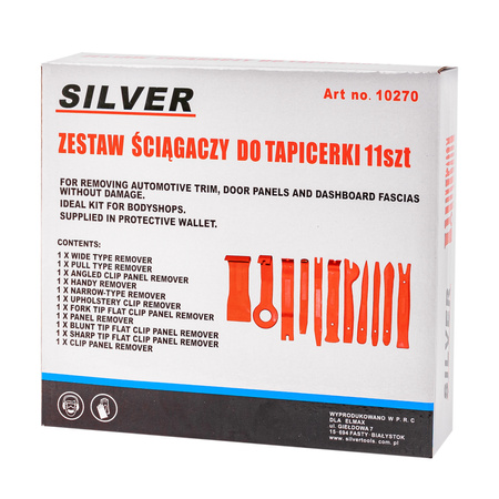 Ściągacze do tapicerki 11 el (zestaw ściągaczy) SILVER