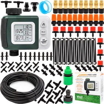 Zestaw do nawadniania irygacji kurtyna wodna wąż ogrodowy + sterownik PRO-400 VOLT POLSKA