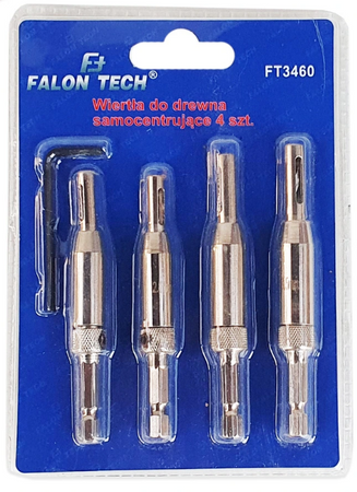 Wiertła samocentrujące do zawiasów drewna mebli otworów frezy HSS 4szt FALON-TECH