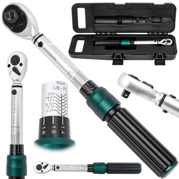 Klucz dynamometryczny 1-25 Nm z blokadą 1/4 " etui certyfikat kalibracji ROCKFORCE