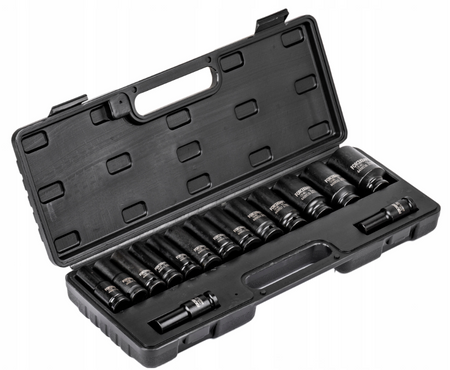 Zestaw nasadki udarowe głębokie do kluczy pneumatycznych 10-36 mm 1/2" 12 K 15el FORCEKRAFT