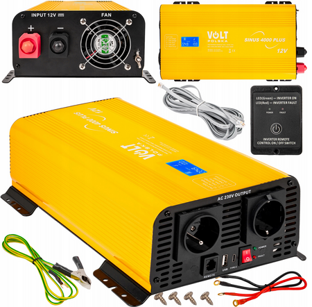 Przetwornica napięcia prądu SINUS 4000 PLUS (12V/230V 2000/4000W) VOLT POLSKA