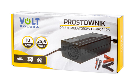Prostownik ładowarka do ładowania akumulatora litowego LiFePo4 10A 24V VOLT POLSKA