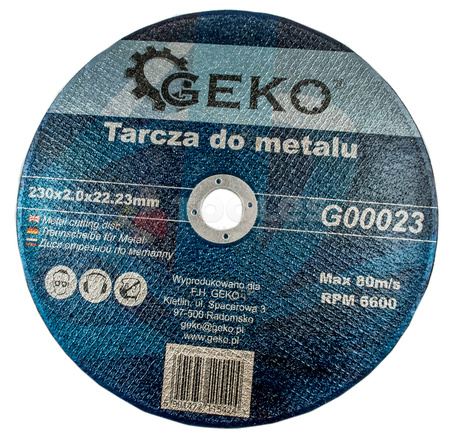 Tarcza do cięcia metalu stali 230x2x22.23 mm GEKO