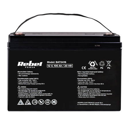 Akumulator bezobsługowy żelowy do ups 12V 100Ah REBEL POWER