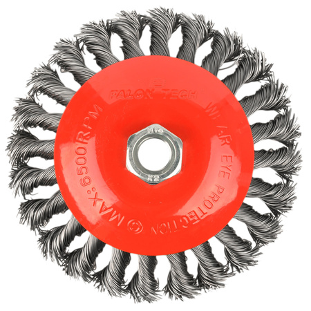 Szczotka druciana drut skręcany Czołowa Boczna M14 125mm FALON-TECH