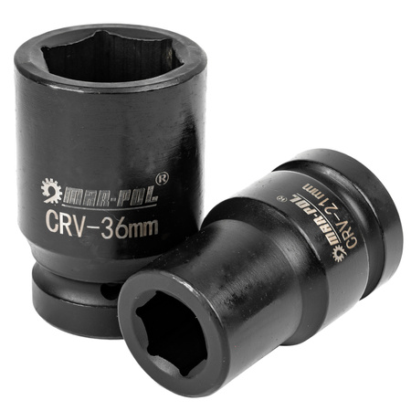 Nasadki udarowe CRV 1" 17-41 mm 10 sztuk MAR-POL