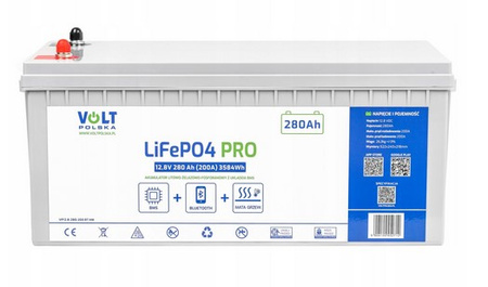 Akumulator LiFePo4 BMS 280Ah 12V 200A mata grzewcza VOLT POLSKA