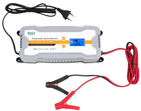 Prostownik elektroniczny automatyczny ładowarka 12V 24V 30A LCD VOLT POLSKA