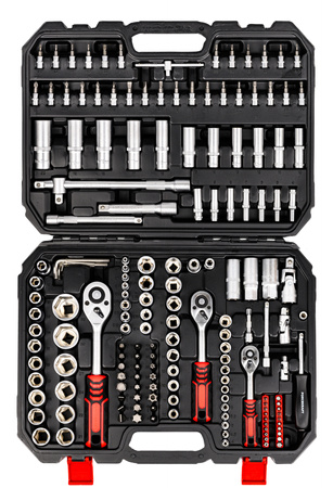 Zestaw kluczy nasadowych klucze nasadowe bity torx imbusowe CRV 172 el FORCEKRAFT