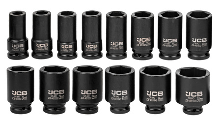 Zestaw nasadki udarowe głębokie do klucz pneumatyczny 3/4" 14el 17-50mm JCB
